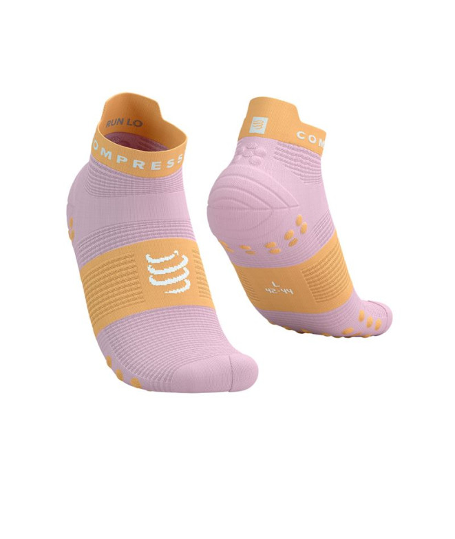 Chaussettes RunningBuff de Compressport Pro Racing V4.0 Run Low Roseate/ Orange