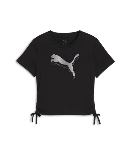 Camiseta Puma Essentials Metallic Knotted Mujer Negro