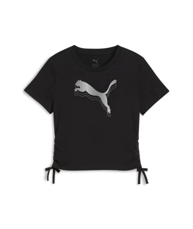 Camiseta Puma Essentials Metallic Knotted Mujer Negro