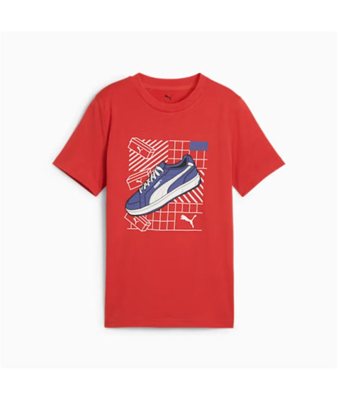 Camiseta Menino Puma Graphics IV Vermelho Fogo