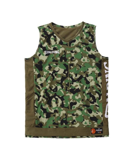 T-shirt de Basket-ball Spalding Réversible Camouflage/Kaki