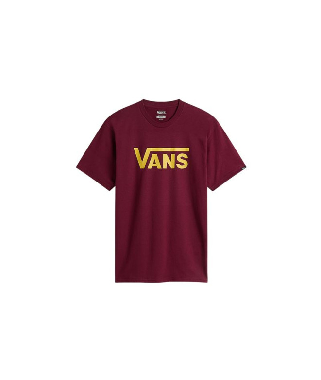 Camiseta Vans Homem Vinho Clássico/Ouro