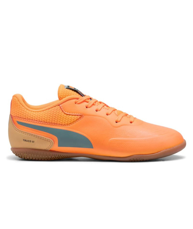 Sapatilhas de Futebol salaMenino Puma Truco III Heat Laranja Fogo