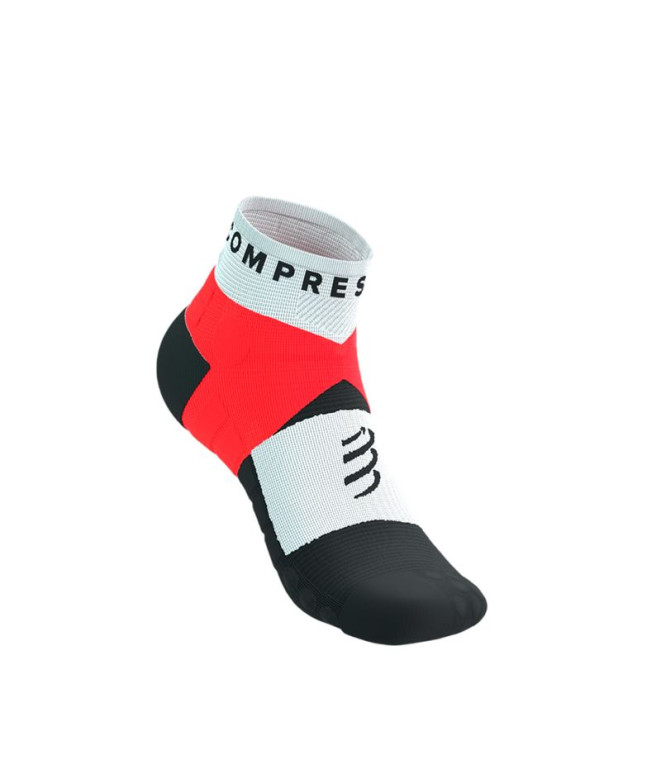 Calcetines de Running Compressport Ultra Trail Low Unisex Rojo/Blanco