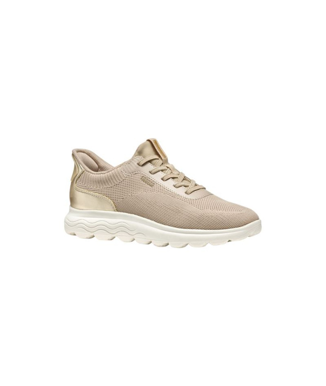 Zapatillas Geox Spherica Plus Mujer Lt Taupe/Oro