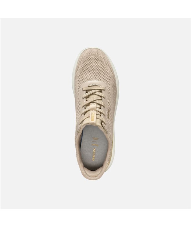 Sapatilhas Geox Spherica Plus Mulher Lt Taupe/Ouro