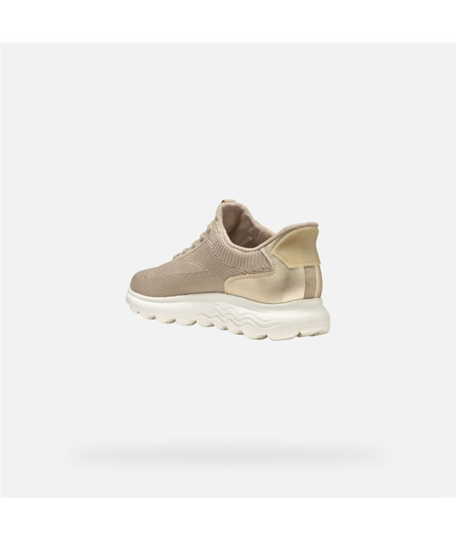 Sapatilhas Geox Spherica Plus Mulher Lt Taupe/Ouro