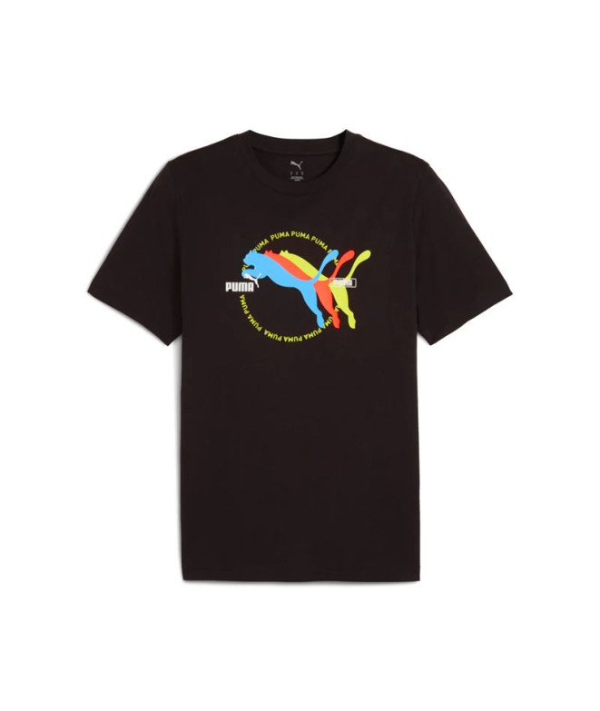 Camiseta Puma Graphics Multiple Cat Logo Tee Negro