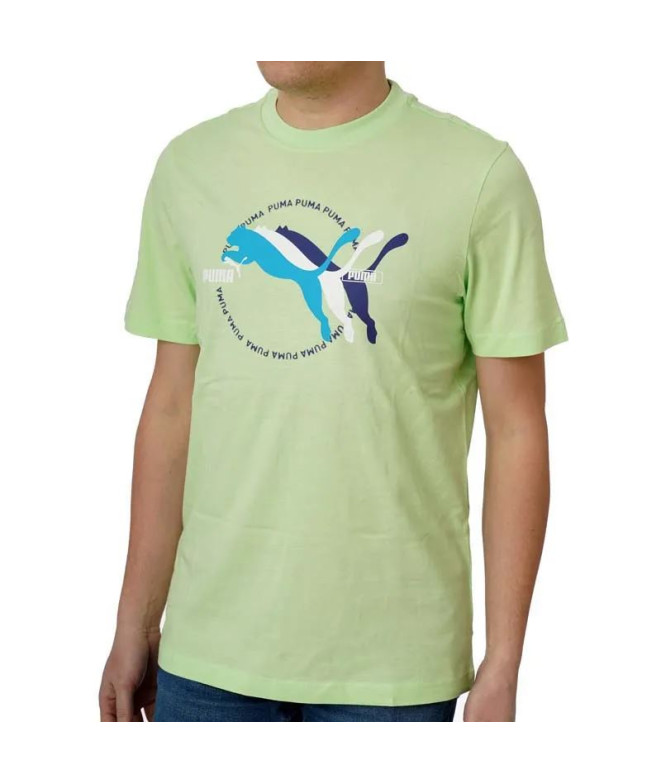 Camiseta Puma Graphics Multiple Cat Logo Tee Verde