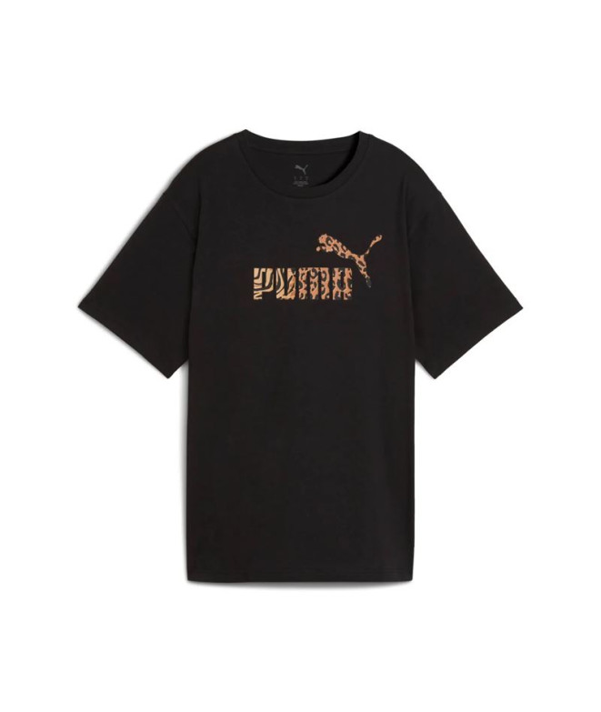 Camiseta Mulher Puma Essentials Graphic Animal R Preto