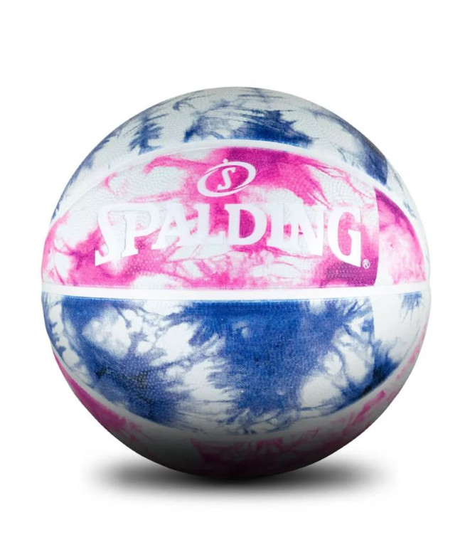 Balle Basket-ball Spalding de Tie Dye Sz6 Caoutchouc Rose/Bleu