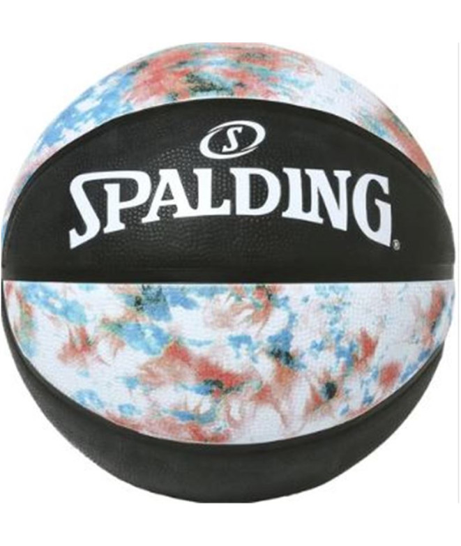 Balle Basket-ball Spalding de Tie Dye Sz5 Caoutchouc Noir/Bleu