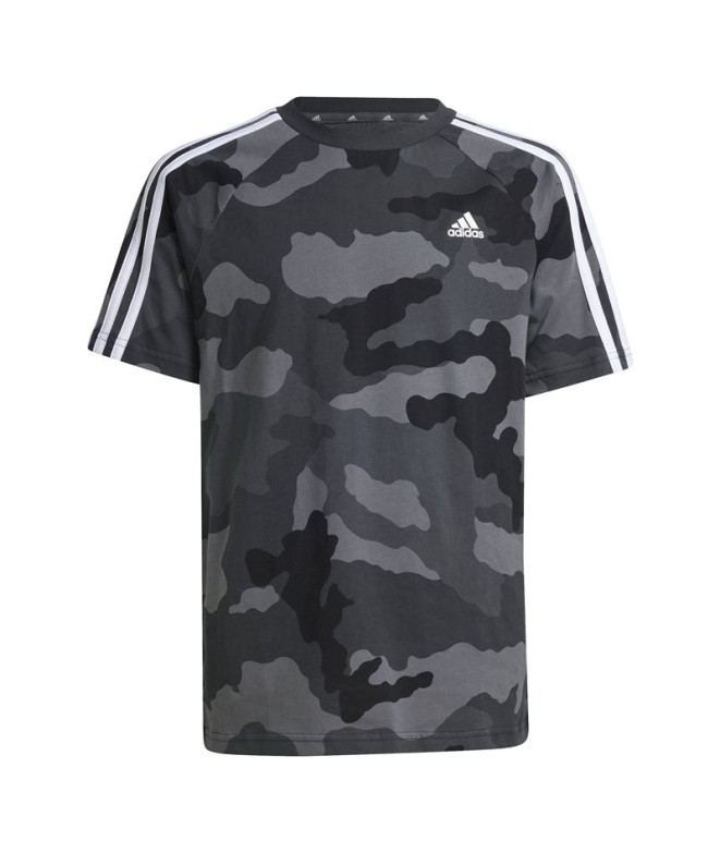 Camiseta adidas Infantil Essentials Estampado em toda a volta em cinzento