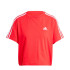 Camiseta adidas Top Mulher Essentials 3 Stripes Single Jersey Cropped Vermelho