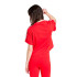 Camiseta adidas Top Mulher Essentials 3 Stripes Single Jersey Cropped Vermelho