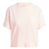 Camiseta adidas Top Mulher Essentials 3 Band Single Jersey Cropped Rosa
