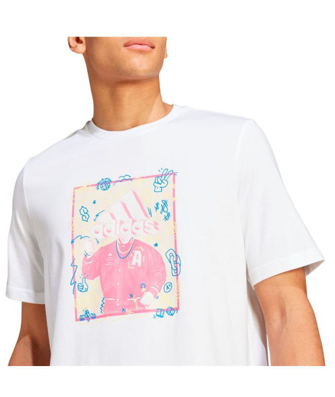 T-shirt adidas Homme Gribouillis Graphique Blanc
