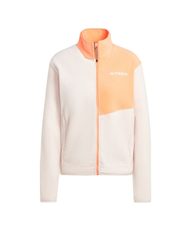 Polar Montanha adidas Mulher by Terrex Multi Full Zip Fleece Castanho claro