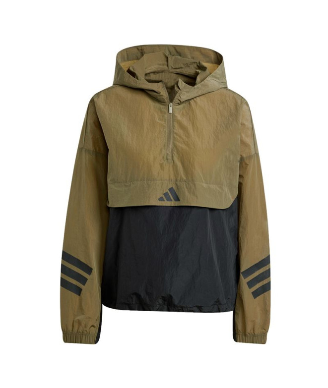 Cortavientos adidas Future Icons 3Bandas Mujer Verde Oscuro