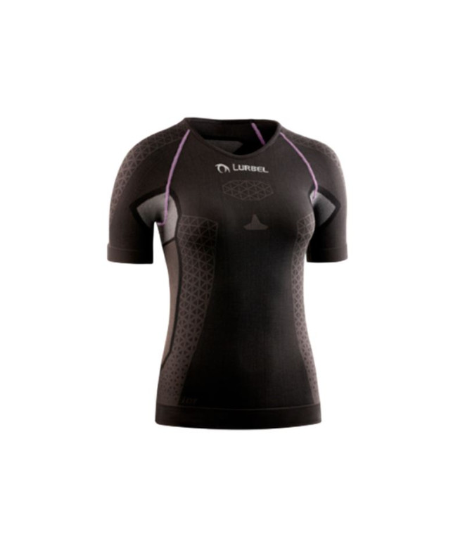 Camiseta de Running Lurbel Cristallo Manga Curta W Mulher Marengo/Lavanda