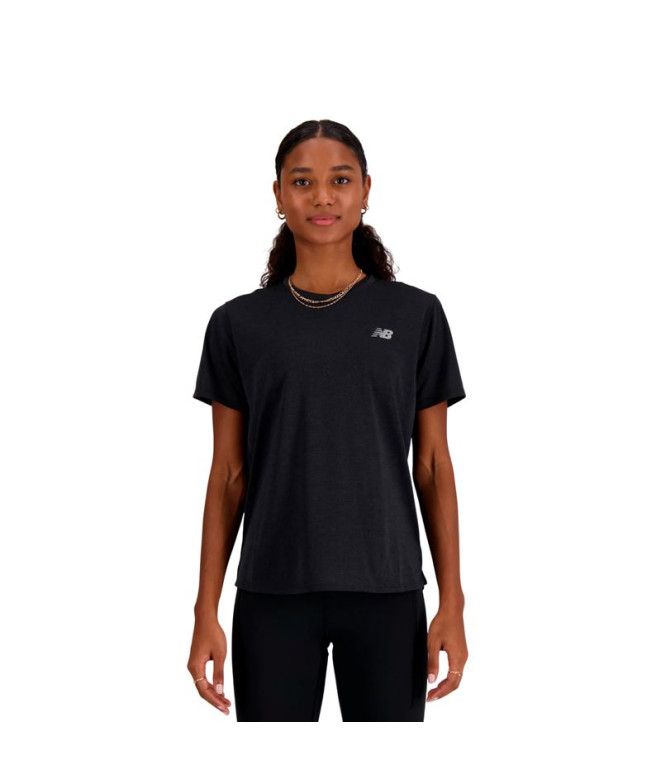 T-shirt New Balance Femme Athlétisme Bkh Blk Heat