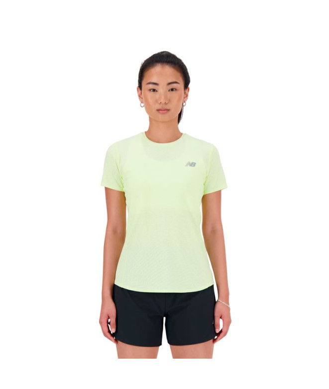 Camiseta Running New Balance de Jacquard Slim Mulher