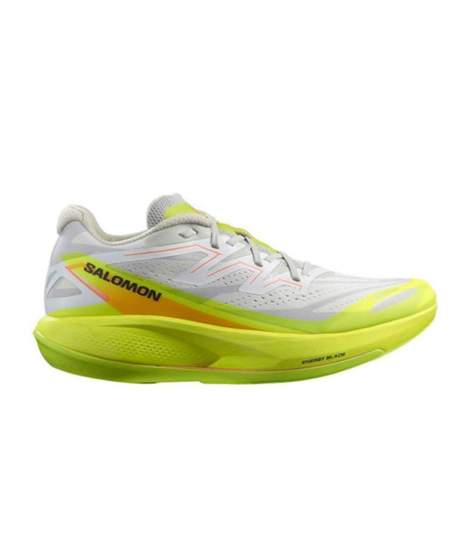 Chaussures Running Salomon de Phantasm 2 Blanc / Jaune de sécurité / Métal Homme