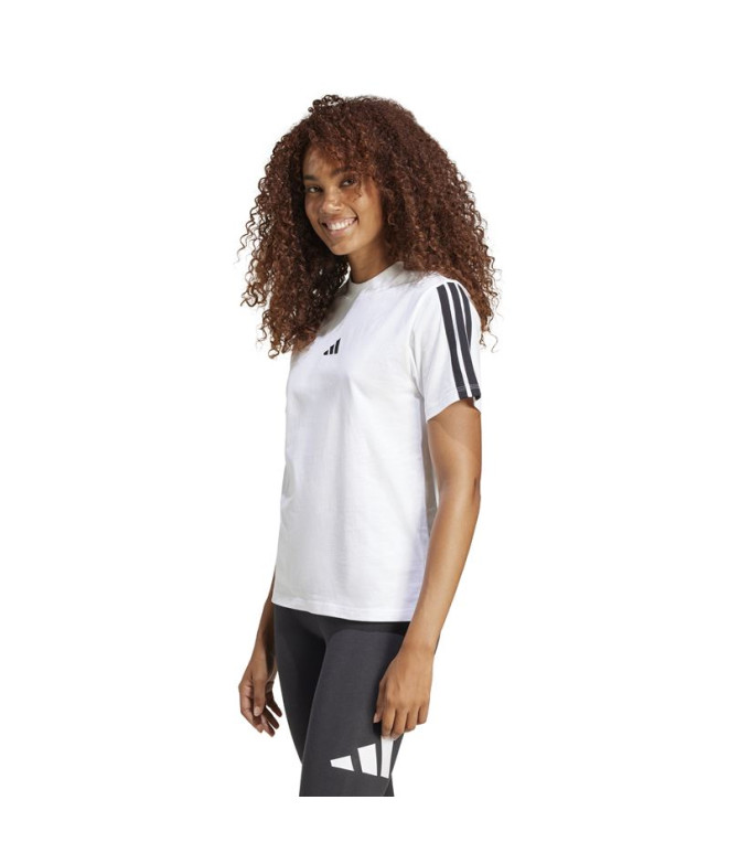 Camiseta adidas 3Bandas Sj Mulher Branco/Preto