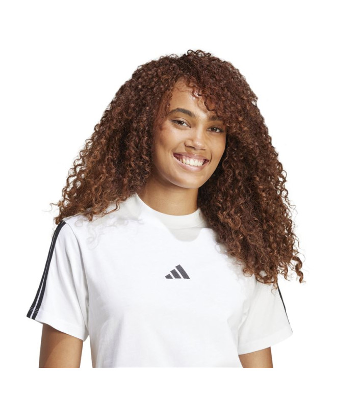 Camiseta adidas 3Bandas Sj Mulher Branco/Preto