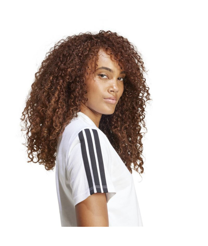 Camiseta adidas 3Bandas Sj Mulher Branco/Preto