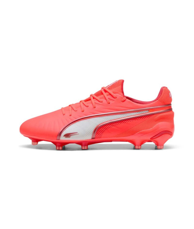 Bottes de football Puma King Ultimate Fg/Ag Rouge/Blanc