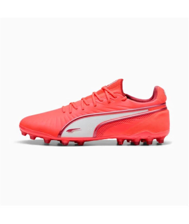 Bottes de football Puma King Ultimate Mg Rouge/Blanc