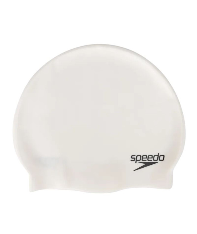 Boné de Natação Speedo Plain Flat Silicone Branco