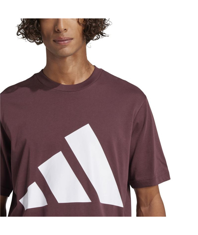 Camiseta adidas Big Logo Sj Homem Granate/Branco