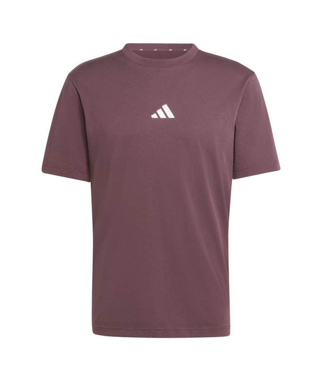 Camiseta adidas Small Logo Sj Hombre Granate/Blanco