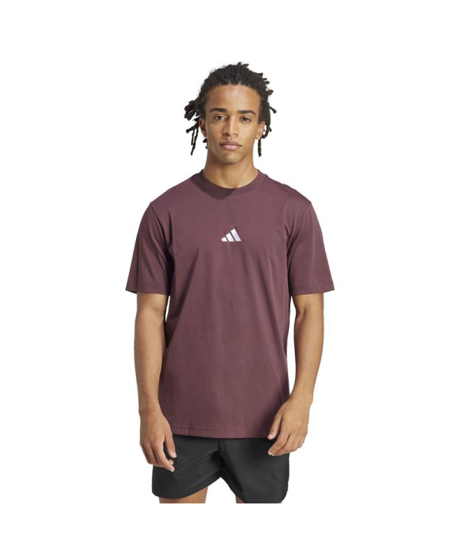 T-shirt adidas Small Logo Sj Homme Grenat/Blanc