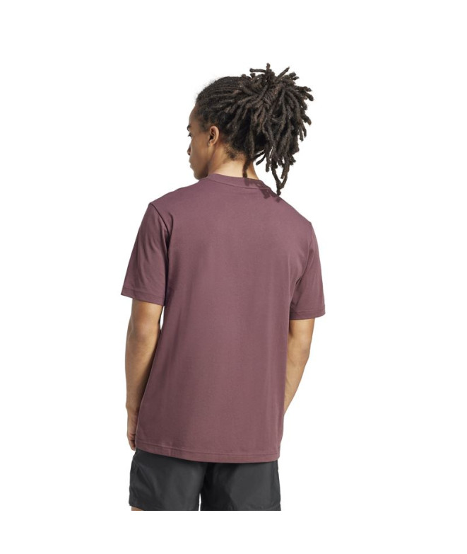 T-shirt adidas Small Logo Sj Homme Grenat/Blanc