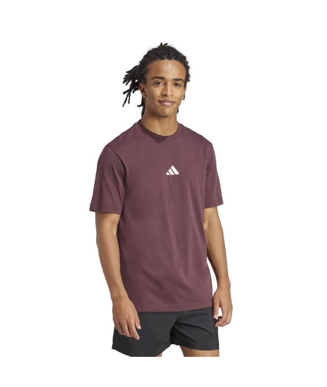 T-shirt adidas Small Logo Sj Homme Grenat/Blanc