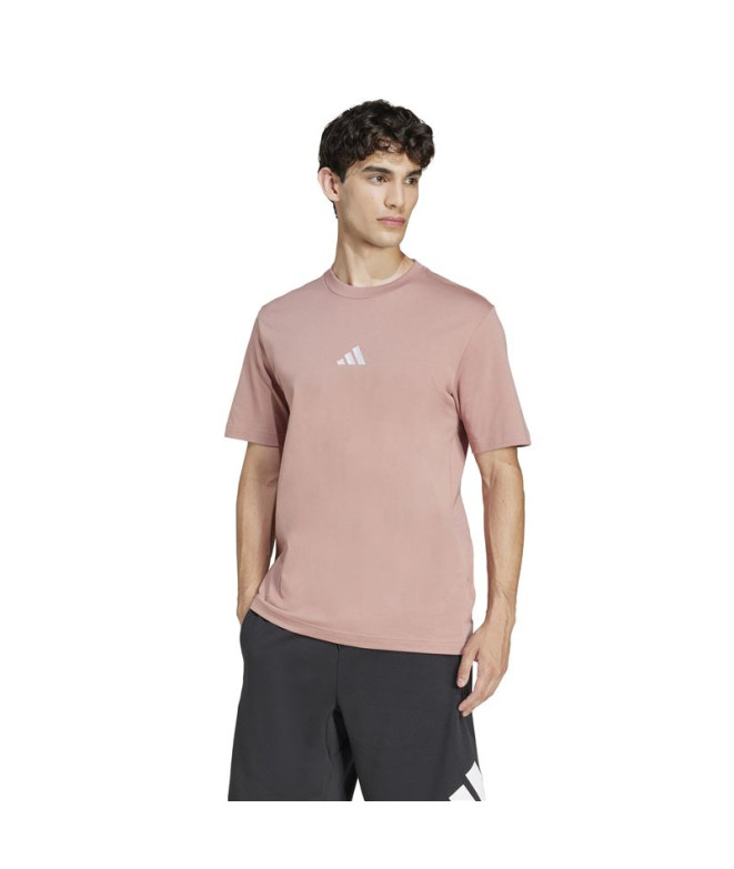 Camiseta adidas Small Logo Sj Homem Rosa/Branco