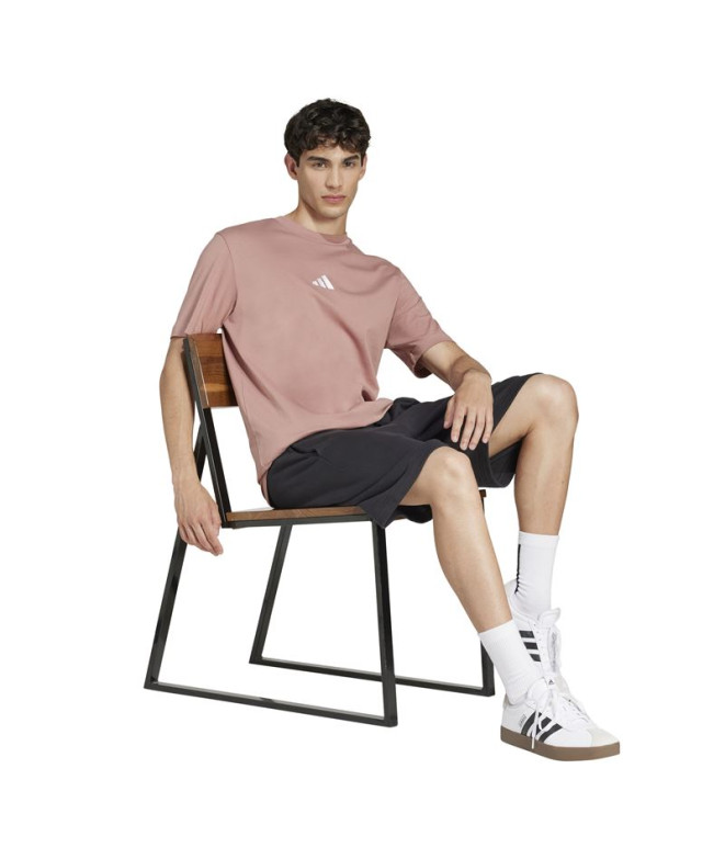 Camiseta adidas Small Logo Sj Homem Rosa/Branco