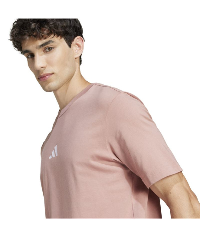 Camiseta adidas Small Logo Sj Homem Rosa/Branco