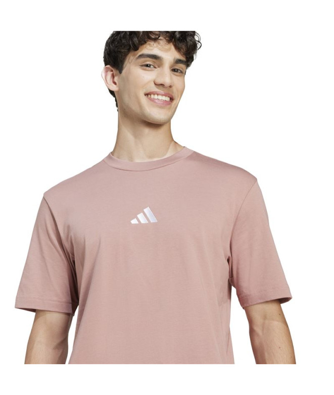 Camiseta adidas Small Logo Sj Homem Rosa/Branco