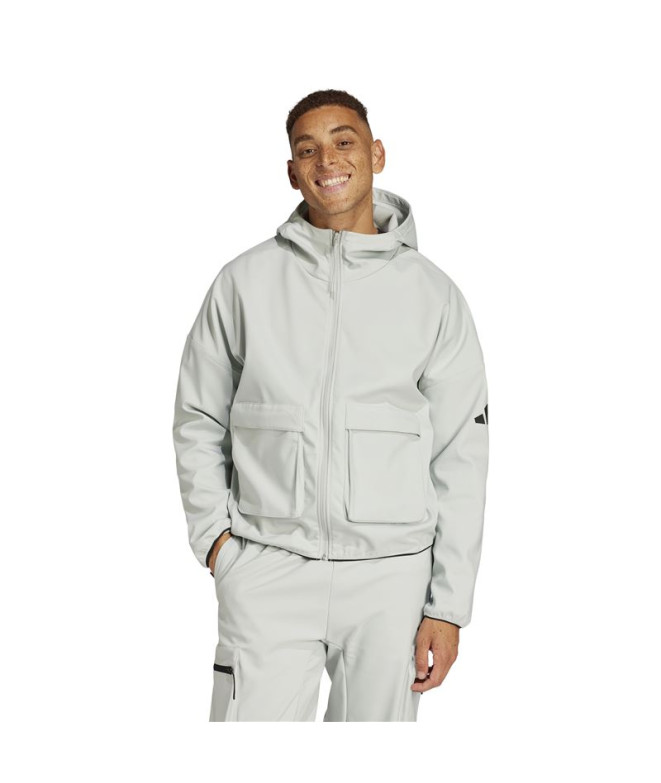 Sweat adidas City Escape Q1 Pr Fzhd Homme Argent