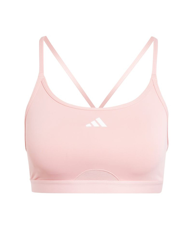 Sujetador Deportivo de Fitness adidas Aeroreact Training 3Stripes Mujer Rosa