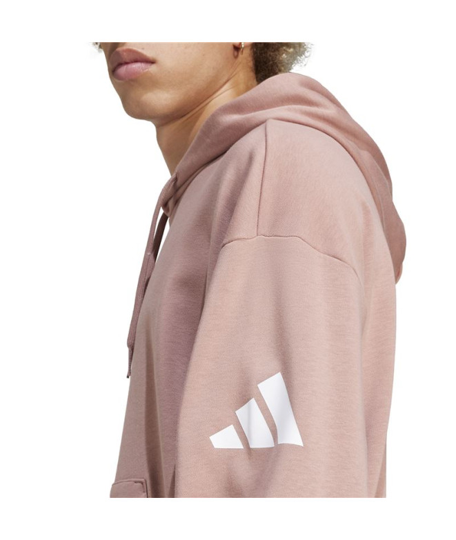 Moletom adidas Hd French Terry Homem Rosa/Branco