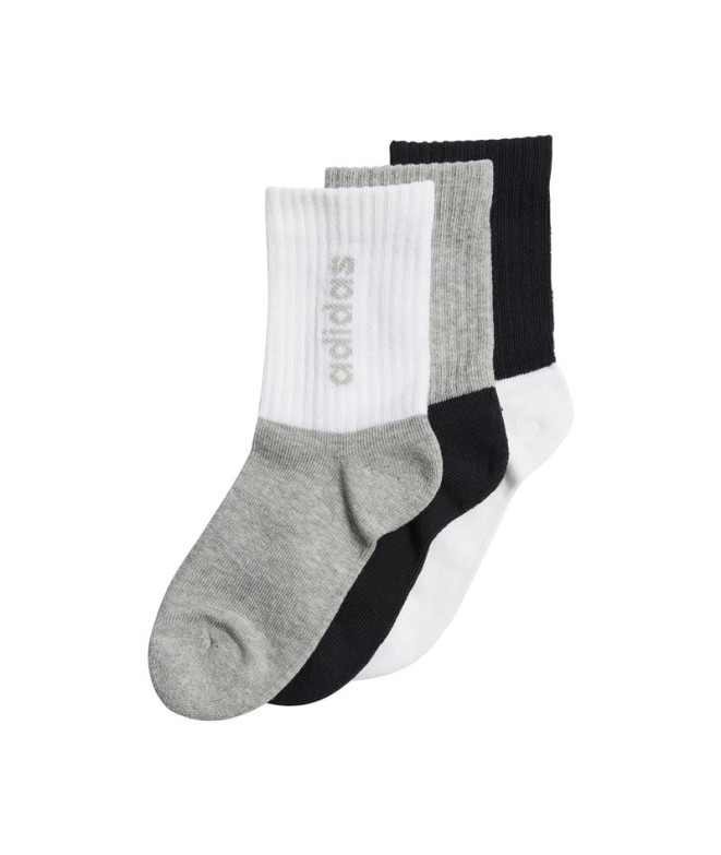 Calcetines adidas Linear Kids Crew 3P Infantil Negro