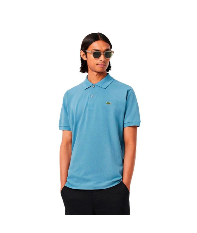 Polo Lacoste Camisa de Gola Listrada de Mangas Curtas Homem Azul