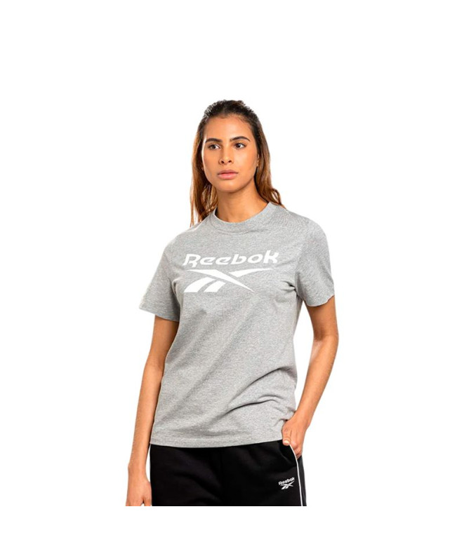 Camiseta de Fitness Reebok Identity Big Logo Mulher Cinza