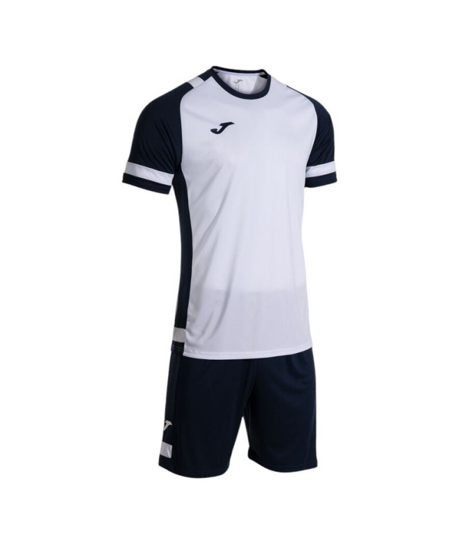 Conjunto de Futebol Joma Líder Branco Marinho Escuro Menino