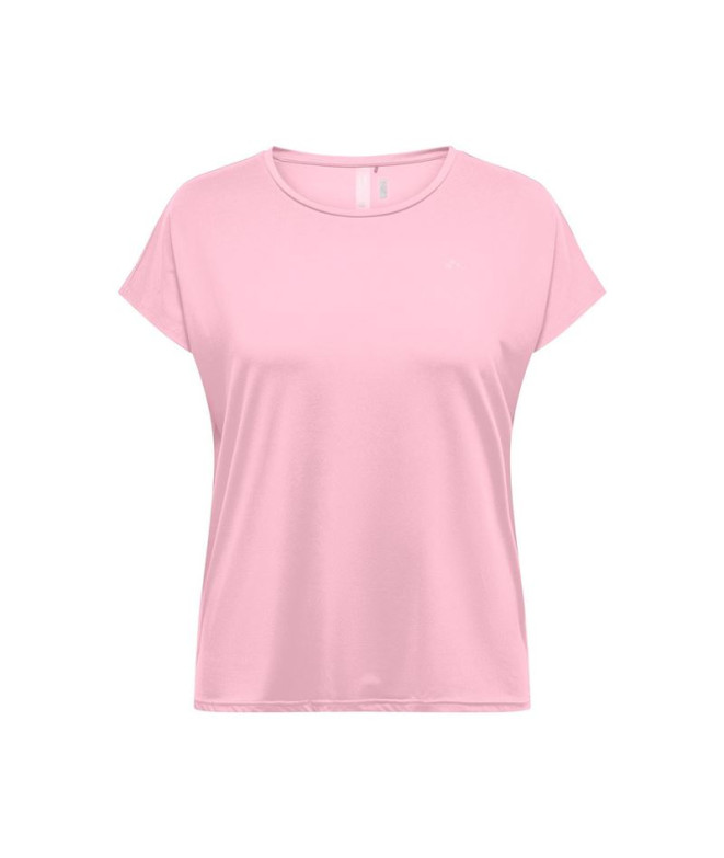 Camiseta Only Onpaubree Life Ss Bat Loose Cur Mulher Pink-A-Boo